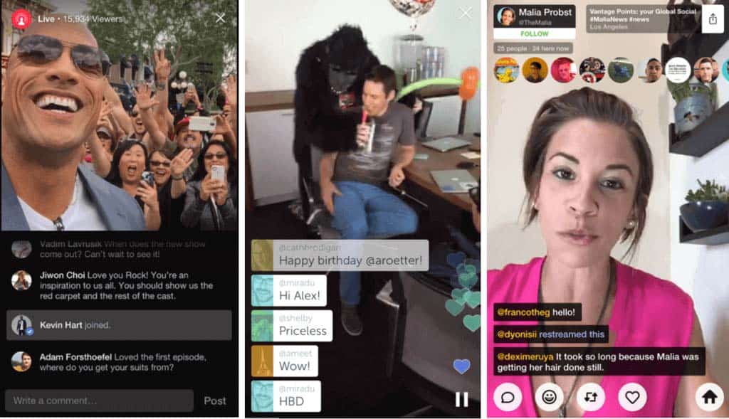 Facebook Live's interface